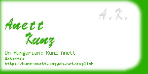 anett kunz business card